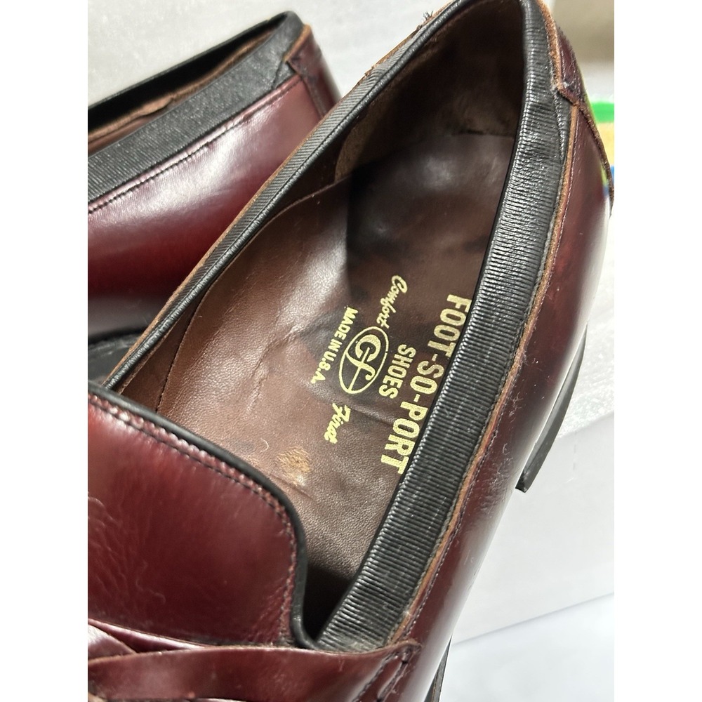 Foot So Port Shoes‎ Comfort Made USA Supreme Size 10 Brown Maroon Slip On - Picture 7 of 14
